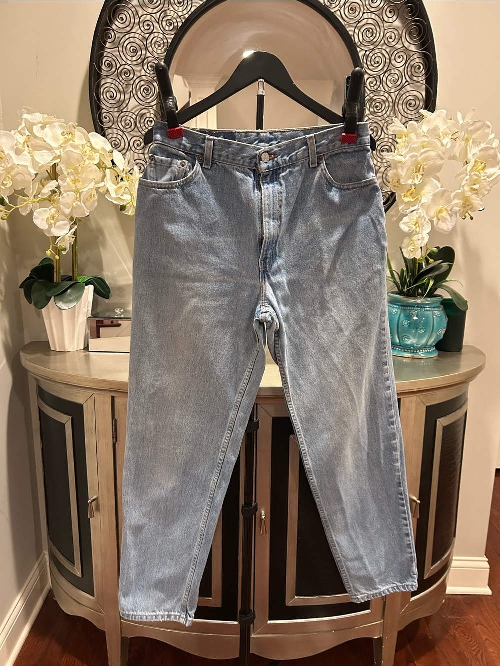 Vintage Levis 550 Jeans Womens 14 MIS M USA Made Light Wash Mom Tapered 90s